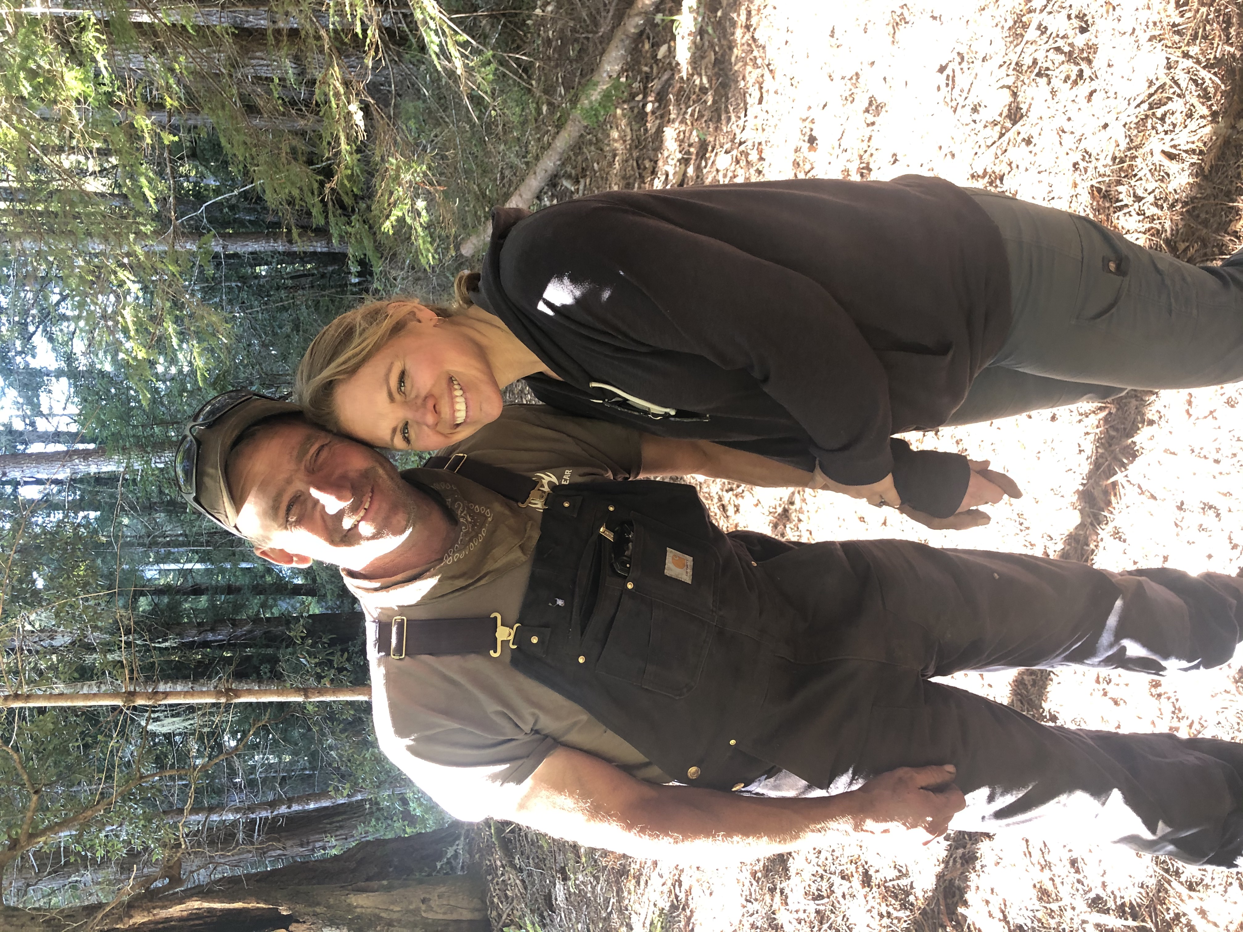 Paul and Carrie Shandel at the Albion Lumber yard, Mendocino Coast